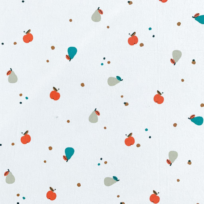 Algodón estampado MINIPOM Blanco roto / Multicolor vintage